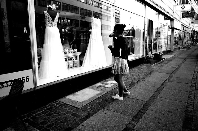 Girl in street Copenhagen