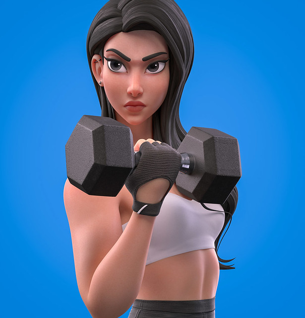 3D Model Fitness Girl Character