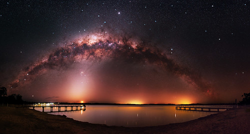 milkyway lake towerrinning panorama stitched mosaic msice zodiacallight milky way cosmology southernhemisphere cosmos westernaustralia dslr longexposure rural nightphotography nikon stars astronomy space galaxy astrophotography outdoor core greatrift ancient sky d5500 landscape nikkor prime wheatbelt 35mm ioptron skytracker northamerica nebula jetty dock water explore explored