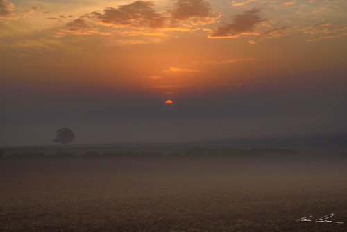 fog northamptonshire england uk morning fall oundle glapthorne sunrise sky fields farms