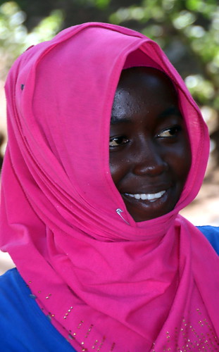 woman portrait pink hijab moshi tanzania holiday 2020