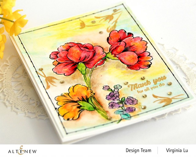 Altenew- Woodless Watercolor Pencil 24 Set-Sweet Flowers Stamp & Die Bundle-3 Fine Line Pen Set-String Art Die Set