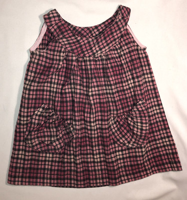 Pink and gray plaid flannel jumper, size 5