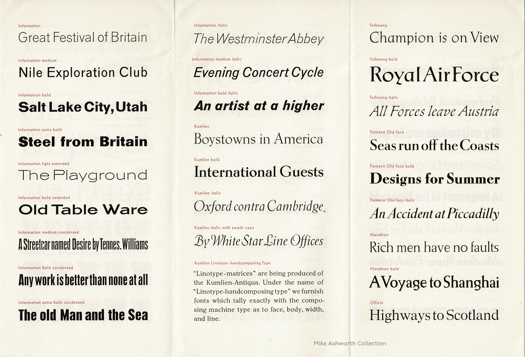 Klingspor Typefounders - typefaces ; folder issued by Soldans Ltd, sole agents, London, UK, c1955