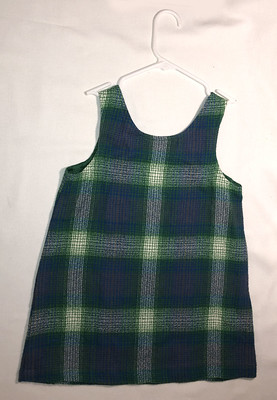 green plaid flannel jumper, size 6