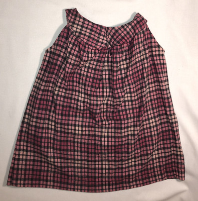 Pink and gray plaid flannel jumper, size 5