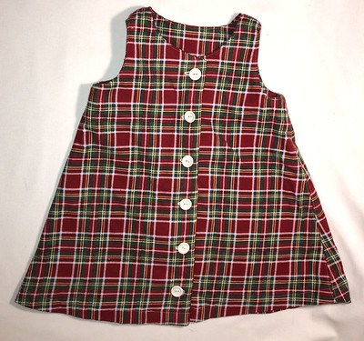 red and green plaid flannel jumper, size 4