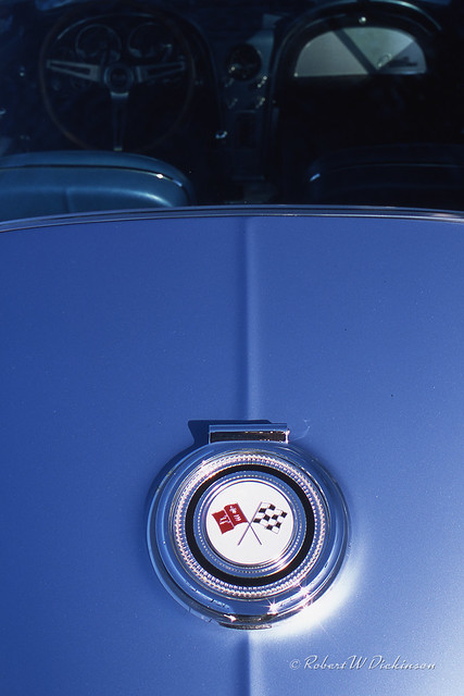 Classic Corvette Metallic Blue Trunk Lid & Emblem