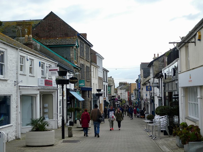 The pedestrianised centre of Penzance