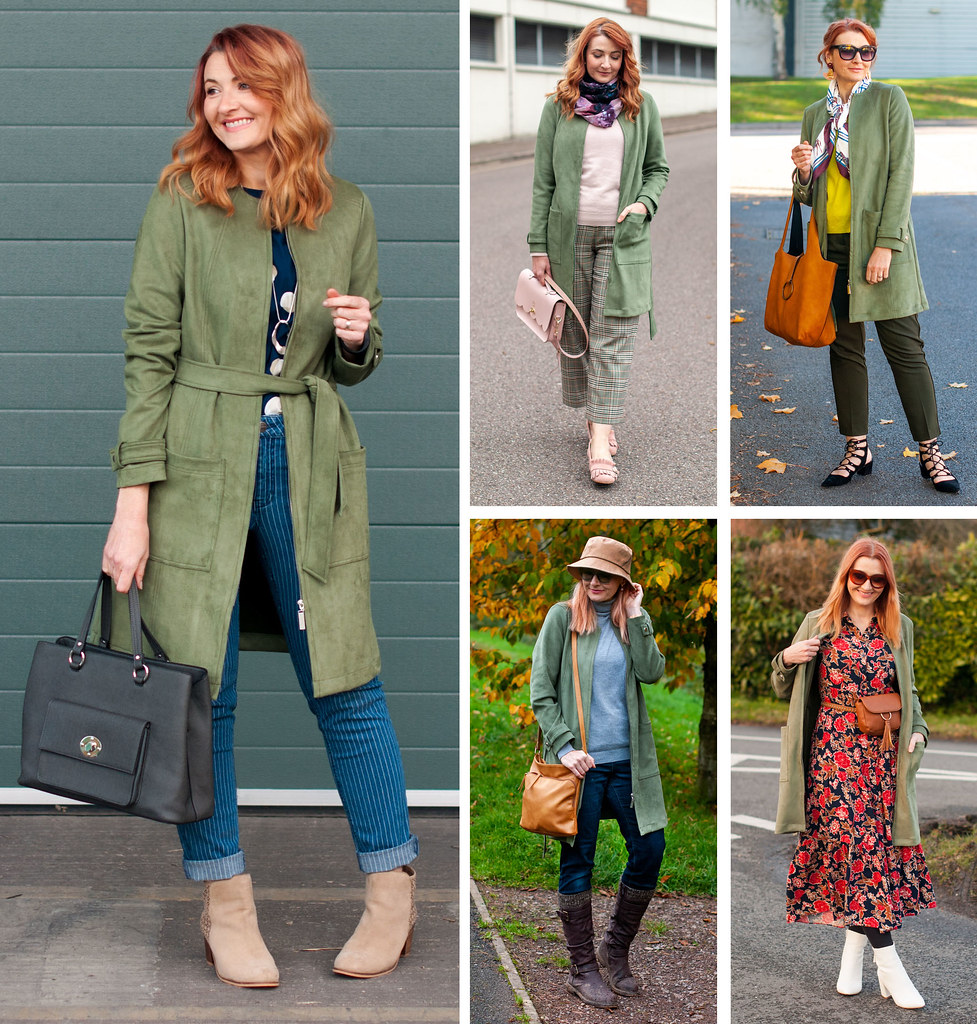 5 Ways to Wear an Olive Green Longline Jacket | Not Dressed As Lamb, Over 40 Style