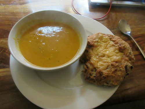 Soup and potato bread