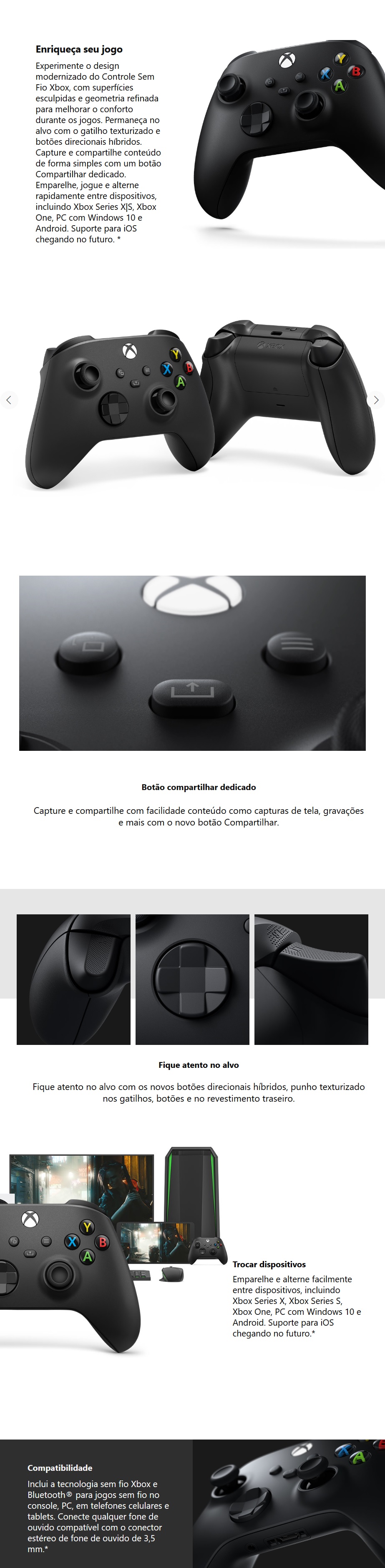 Controle Xbox Series X S Xbox One Carbon AOMS0021 Black  Girafa: Loja de  Eletrônicos, Eletrodomésticos, Celulares e Mais!