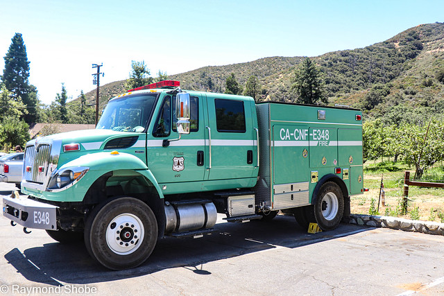 Forest Service fire truck at Oak Glen Preserve.