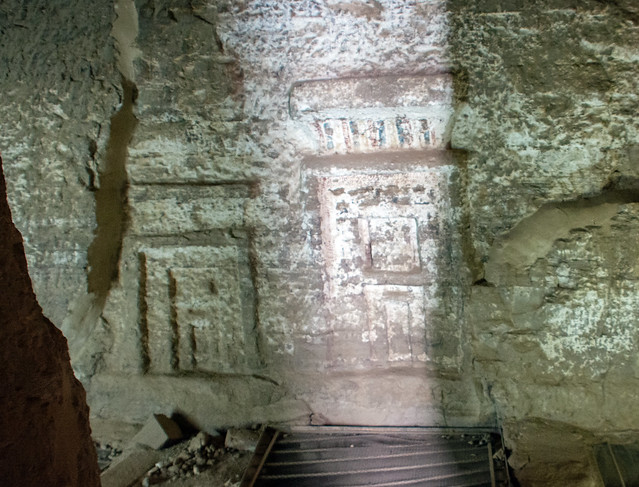 Aswan West Bank Qubbat al-Hawā Tombs of the Nobles Tomb of Mekhu & son Sabni VI Dyn Pepy II Mekhu Stelæ (1)