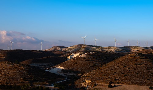 windturbine windturbines larnaca larnaka ayiaanna cyprus landscape nopeople outside outdoors fujifilm xt100 clearsky noclouds day hill view windfarm niceview bluesky mountain clouds summer