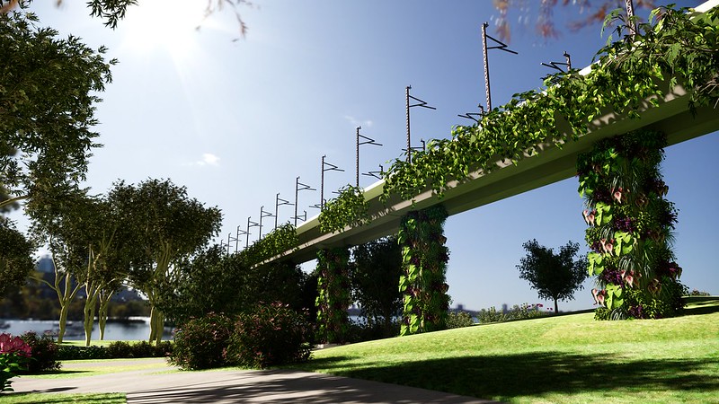 Viaduct with vertical garden