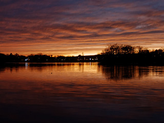 Sunset over Collins Lake