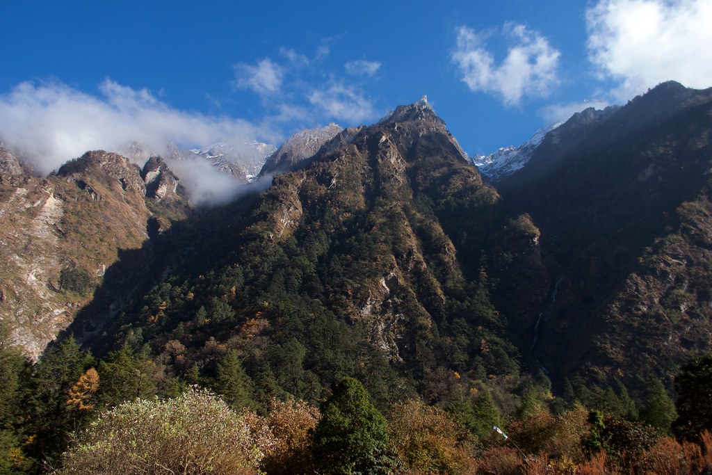 North-facing slope of Langtang Valley in autumn