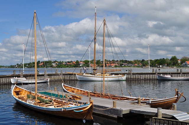 Les beaux gréments de bois, port de Roskilde, Sjælland, Danemark.