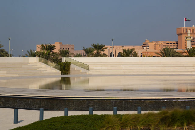 Reflective Pool and seating area, Wahat Al Karama or Oasis of Dignity, Abu Dhabi