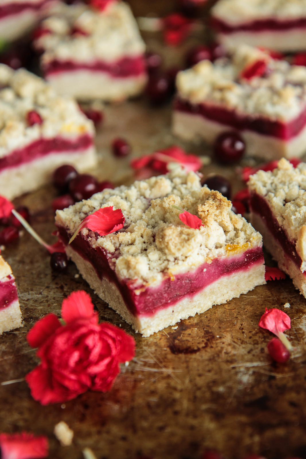 Cranberry Pear Crumble Bars (Vegan and Gluten-free) from HeatherChristo.com