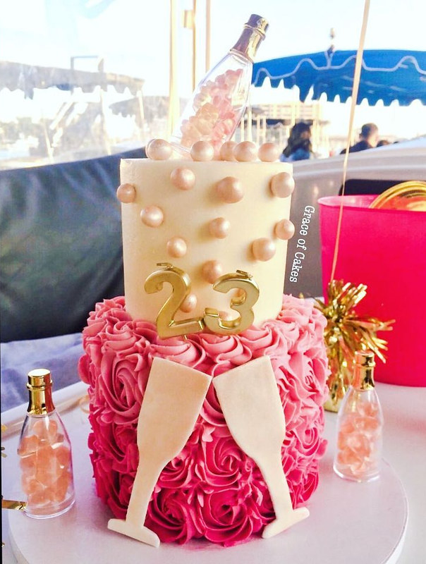 Pink Champagne Flavored Cake by Grace of Cakes