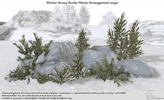 .:Tm:.Creation Winter Snowy Rocks Plants Arrangement wa30
