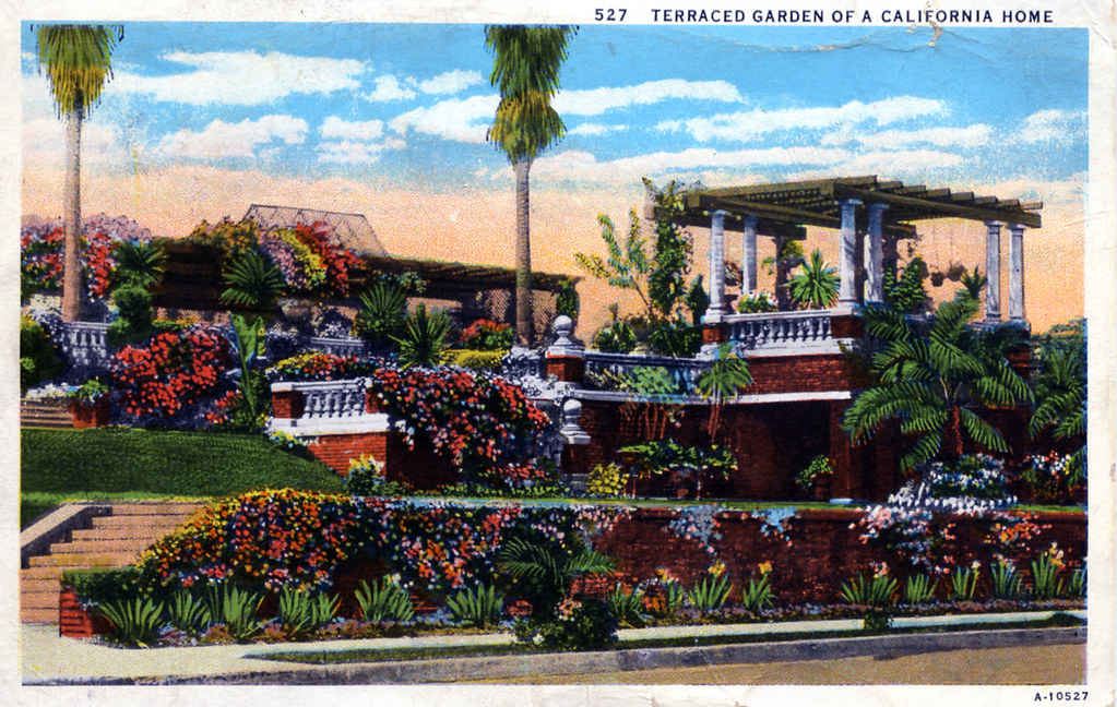Terraced Garden of a California Home CA