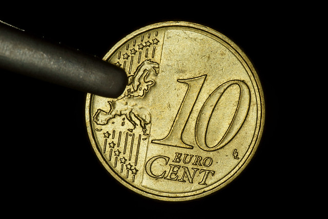 10 eurocent 1x magnification, single shot