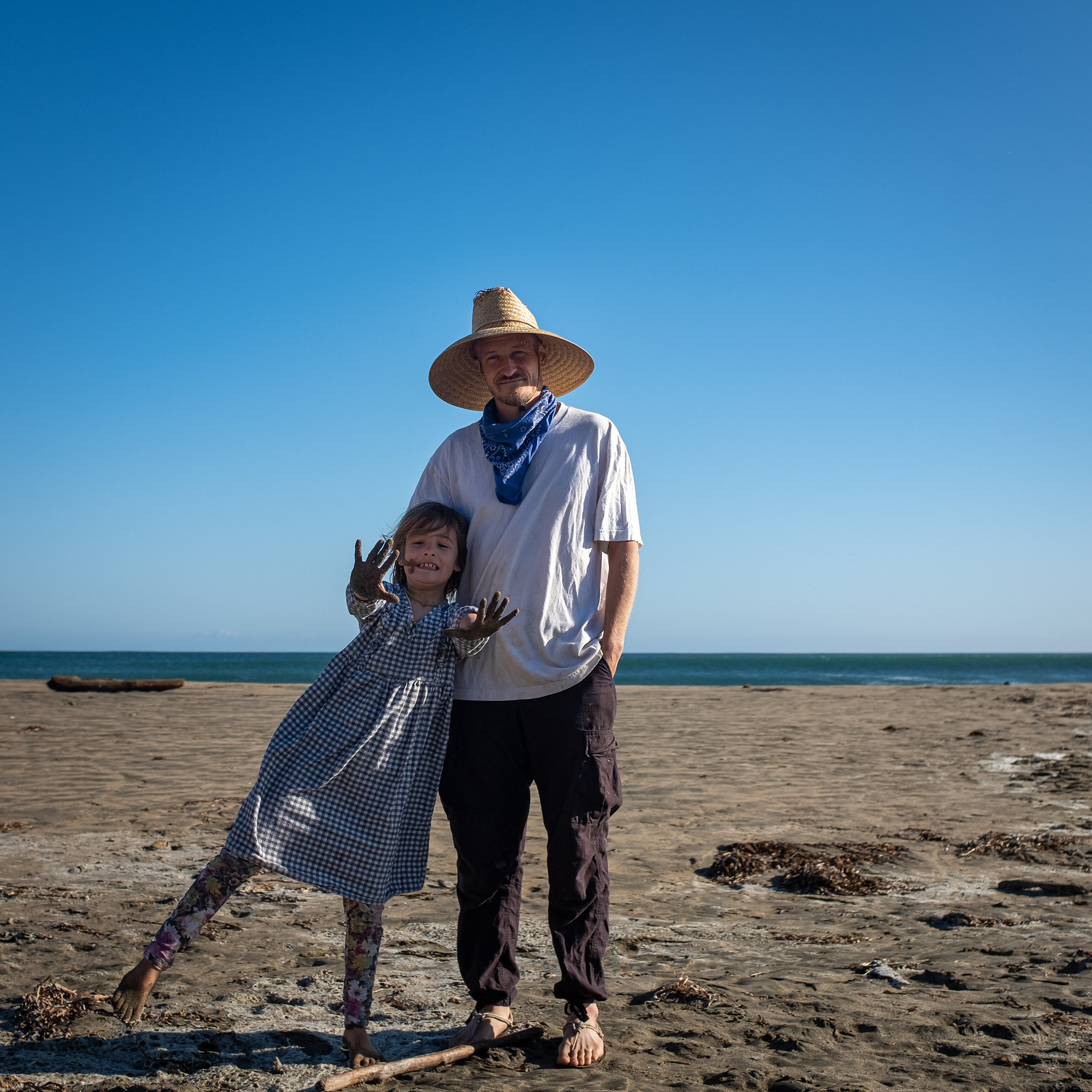 Father and daughter at Drakes Beach