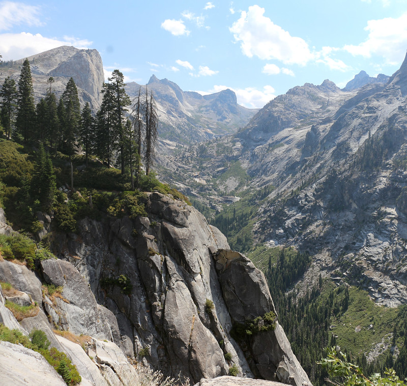 Angel Wings, Mount Stewart, and Eagle Scout Peak from the High Sierra Trail as we near Bearpaw Meadow