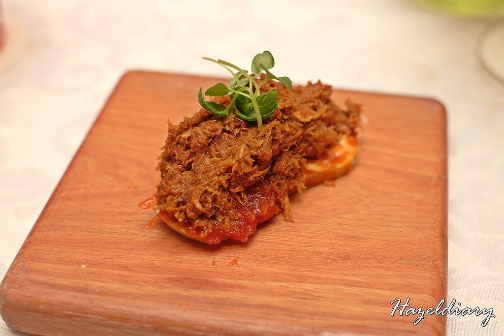 conrad centennial singapore christmas 2020-Slow Braised Pork and Spiced Tomato Jam Tartine