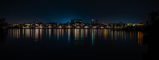 Copenhagen skyline by night