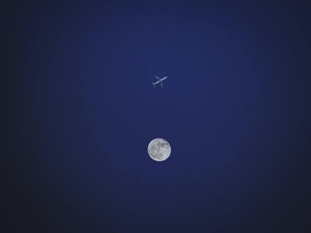 the moon and the plane