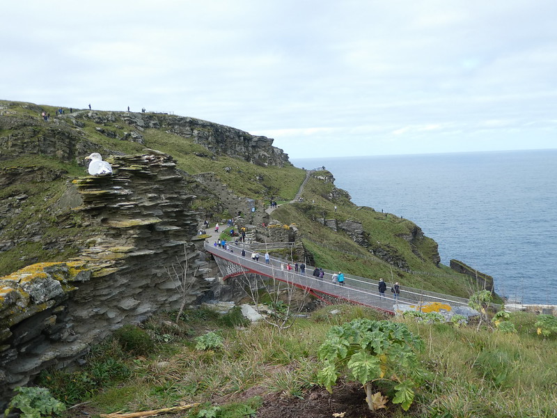 The bridge connecting the two sides of Tintagel Castle 