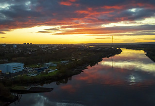 Sunrise, River Cylde from Erskine Bridge, Scotland ,UK