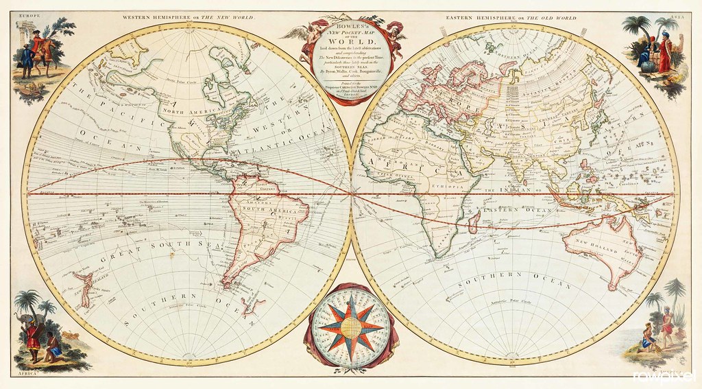 Bowles's new pocket map of the world: laid down from the latest observations and comprehending the new discoveries to the present time, particularly those lately made in the southern seas by Bowles Carington. Original from The Beinecke Rare Book & Man