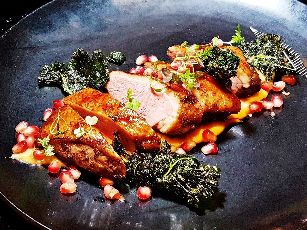 5-Spice Szechuan Duck Breast With Pimentos Pomme Puree