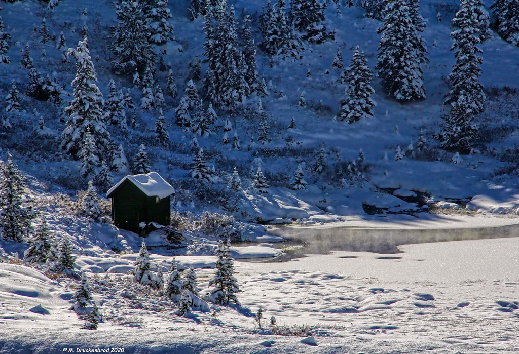Small Cabin on the edge of Sunwapta Lake, Jasper National Park