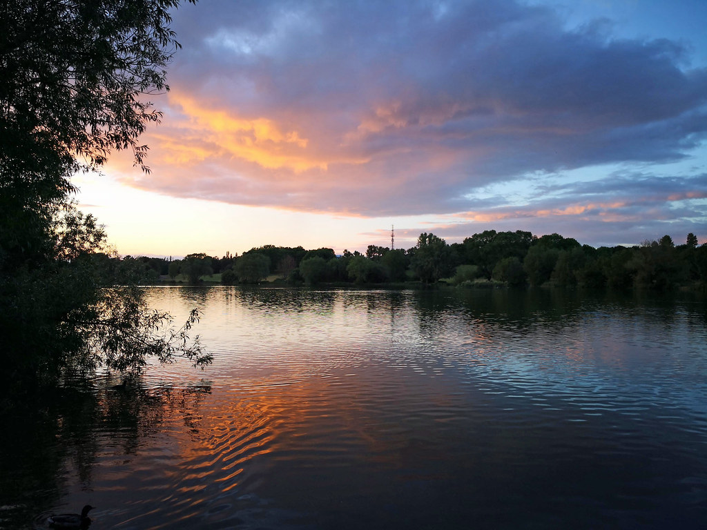 Stanborough Lakes at sunset