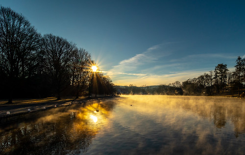 lake sunrise morning sigma1020 boilingsprings canon 1020mm blue steam fog cold pennsylvania