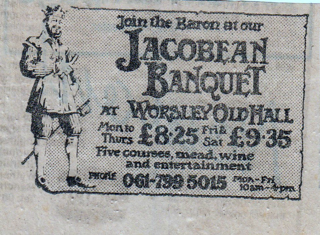 Worsley Old Hall Jacobean Banquet Advert