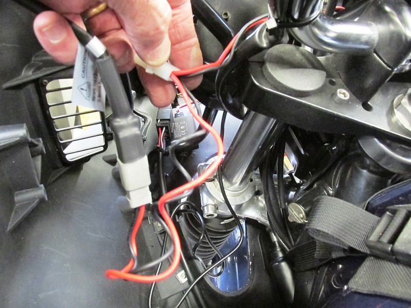 Modified LED Cable To Headlight Power Wires With Plug For Connection To Power Inside Headlight Shell