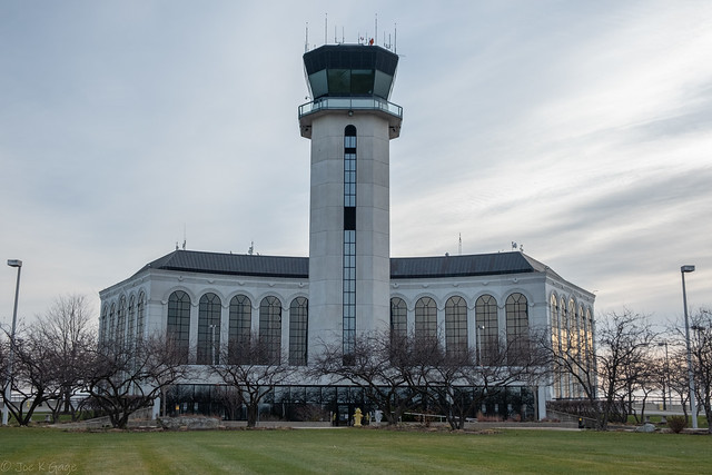 Facing the Tower at Dupage Airport - West Chicago, Illinois.