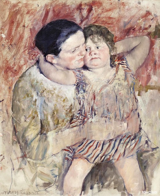 Woman and Child by Mary Cassatt. Original portrait painting from The Art Institute of Chicago. Digitally enhanced by rawpixel.