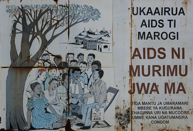 Warning Sign About Aids, Turkana lake, Lodwar, Kenya