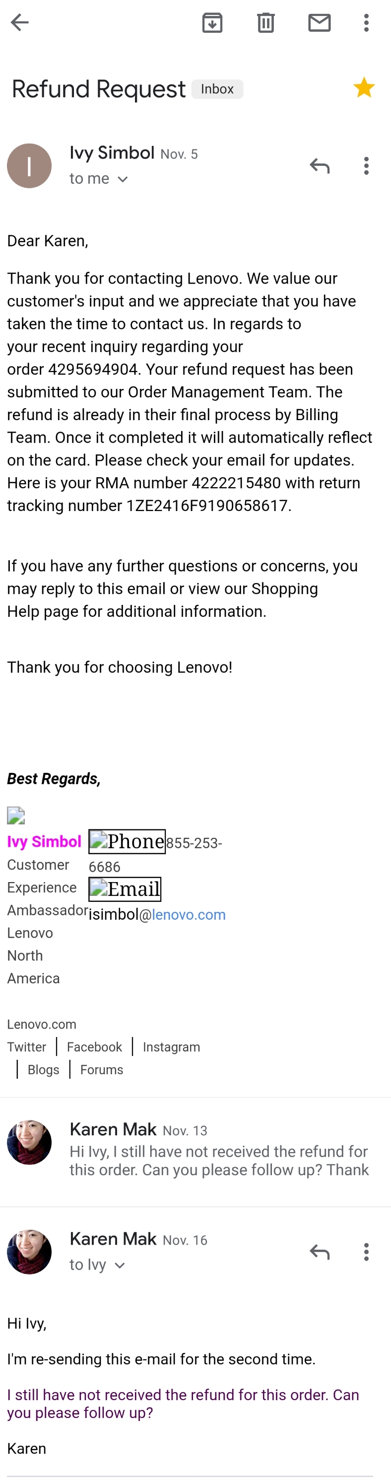 Lenovo refund holds