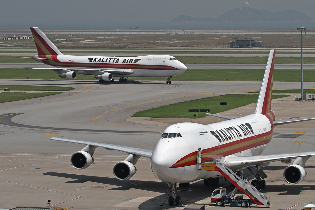 N701CK & N747CK, Boeing 747-200F, Kalitta Air, Hong Kong