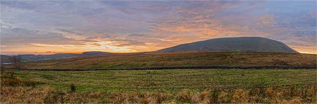 Panorama of a Pendle Hill Sunset