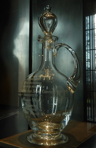 Glass wine decanter in the Mission Hill Winery Museum